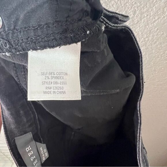 Harper Black Distress Midi Embellished Ankle Skinny Jeans Women's Size 28 Fringe - Picture 8 of 9